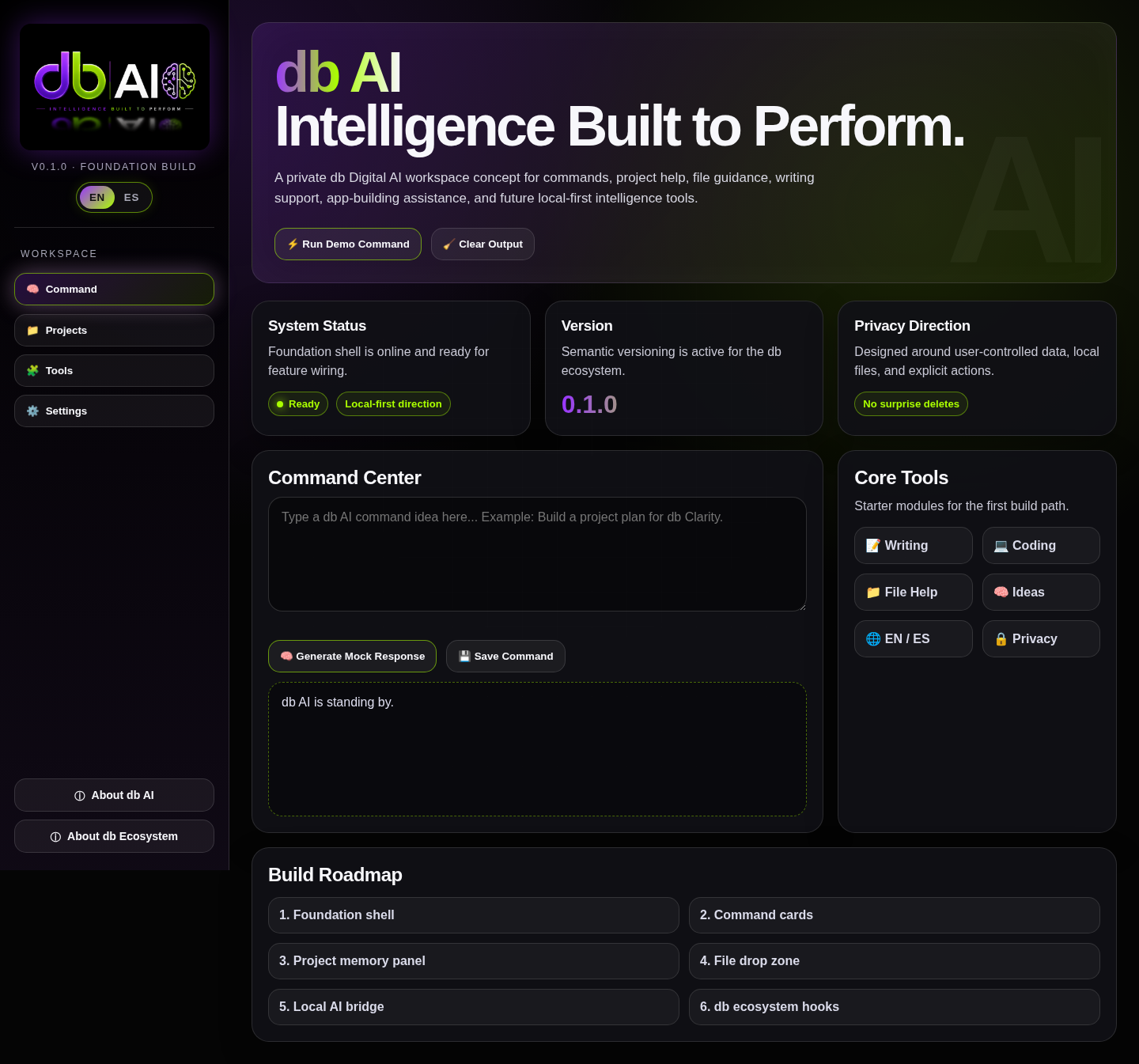 db AI screen